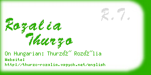 rozalia thurzo business card